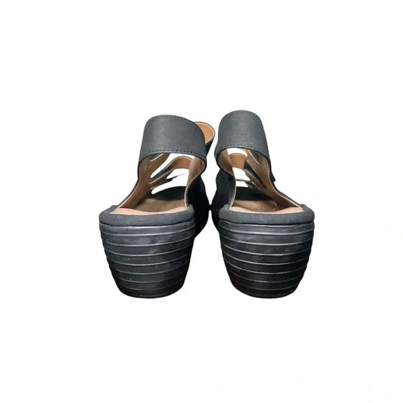 Clarks Reedly Juno Faux Suede‎ Platform Wedge Sandals Black - Picture 3 of 8